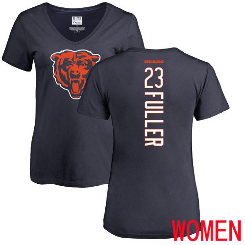 Chicago Bears Navy Blue Women Kyle Fuller Backer NFL Football #23 T Shirt->nfl t-shirts->Sports Accessory